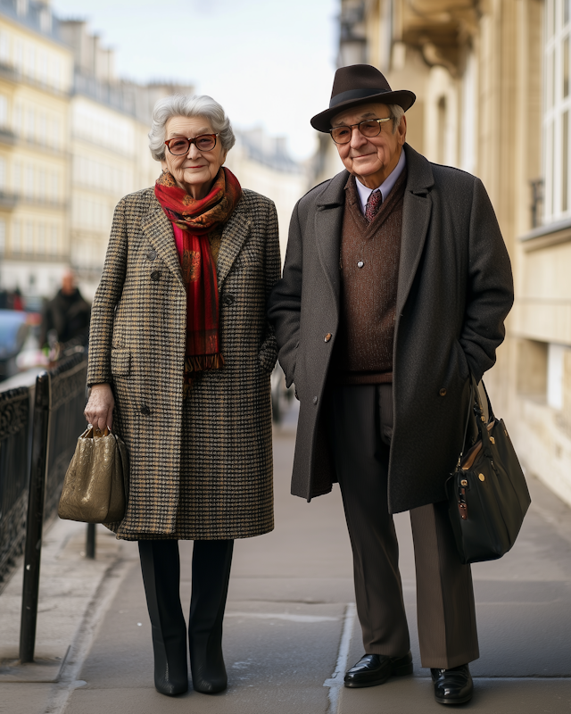 Elderly Couple on City Street