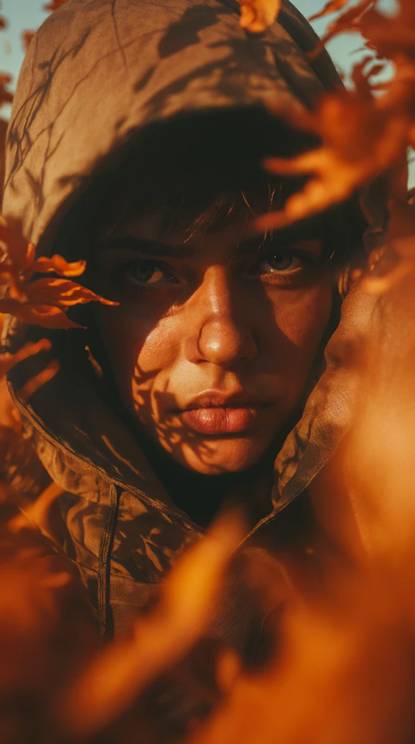 Contemplative Portrait with Autumnal Light