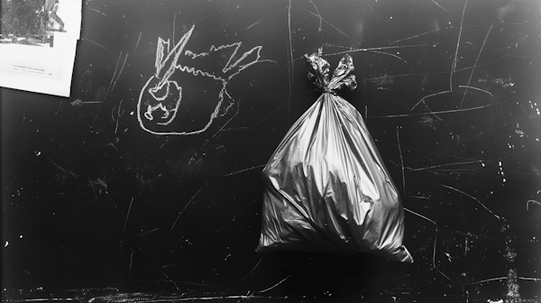 Urban Contrast - Garbage Bag and Chalk Drawings