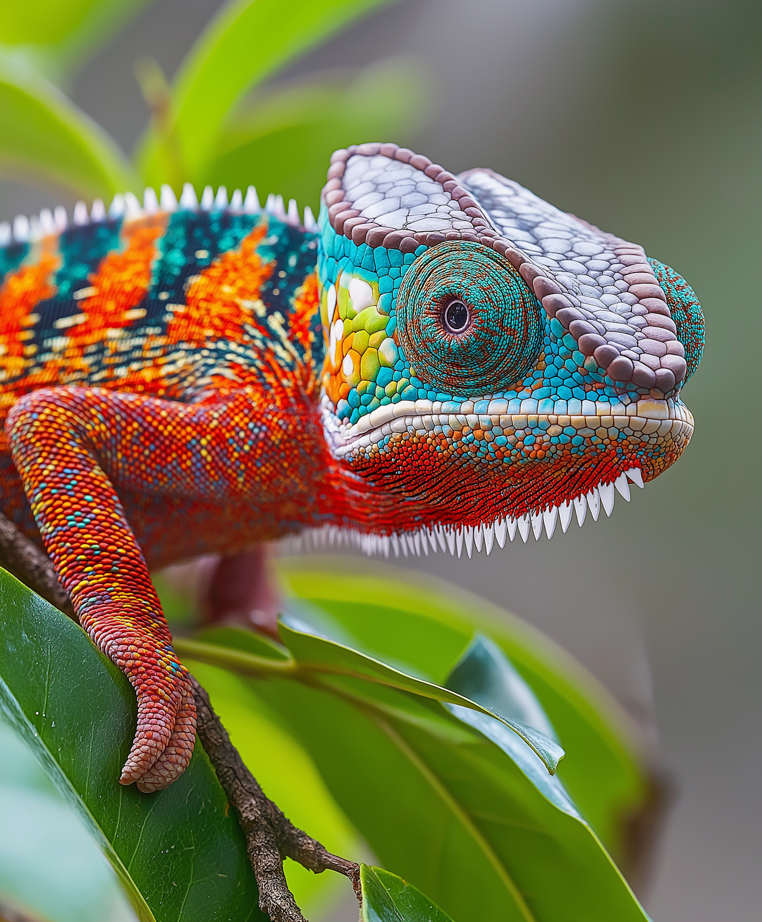 Vivid Chameleon Close-Up