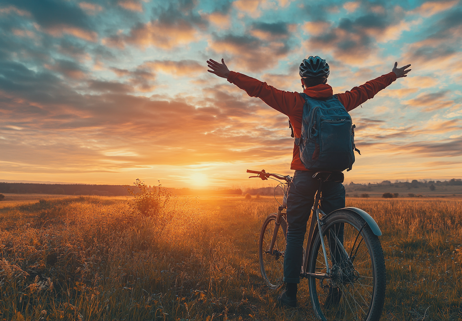 Cyclist's Sunrise Triumph