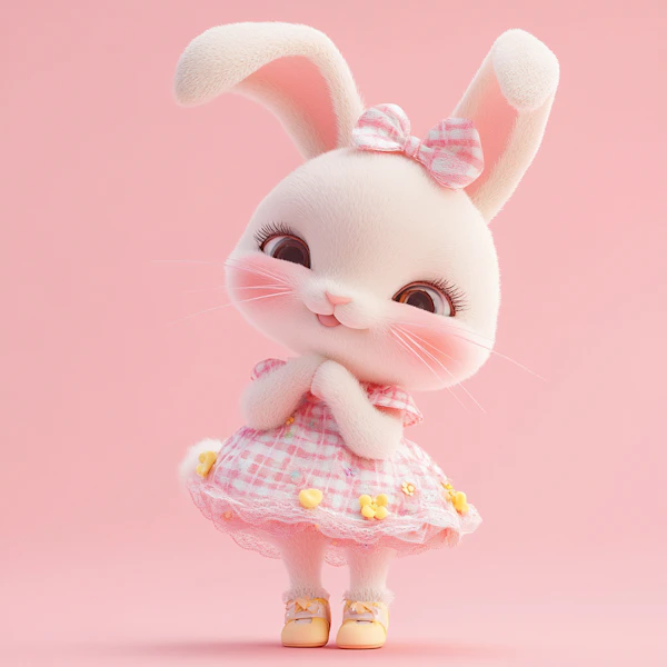 Adorable Bunny in Dress