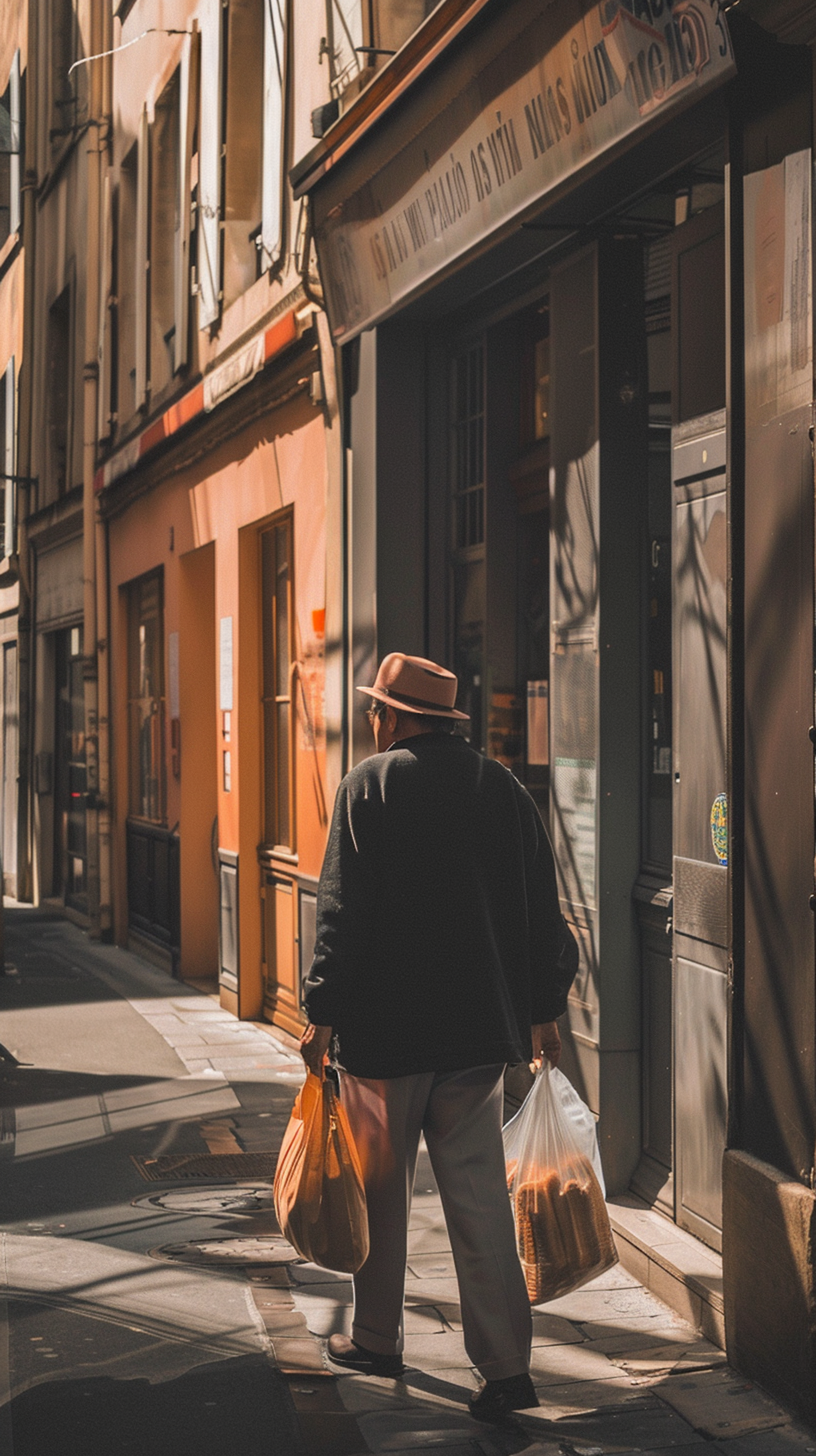 Elderly Man on European City Street