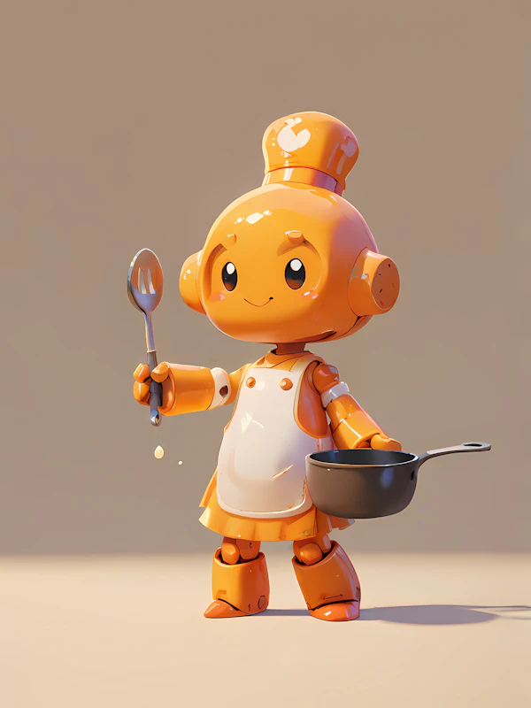 Cheerful Orange Robot
