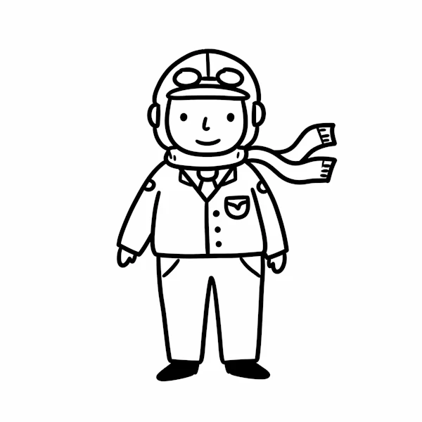Cartoon Pilot Drawing