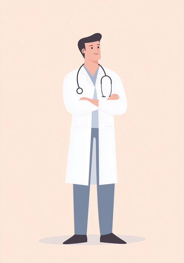 Cheerful Male Doctor Illustration