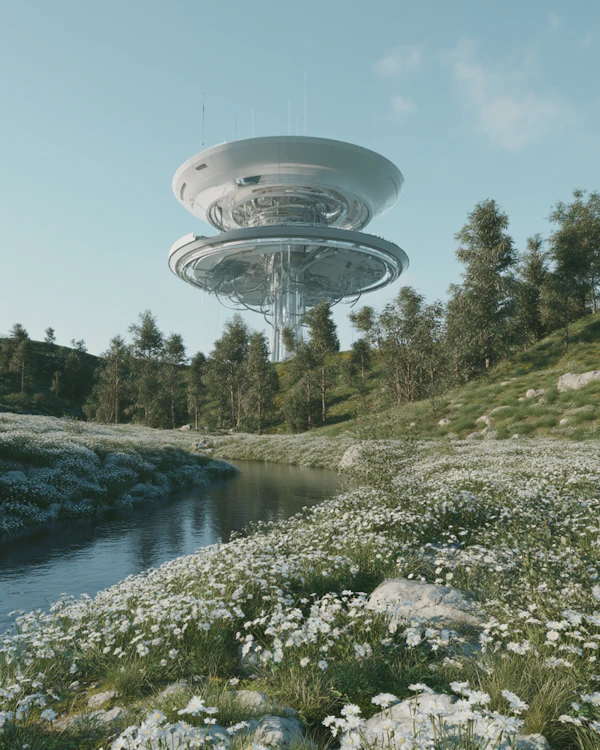 Futuristic Hovering Structure