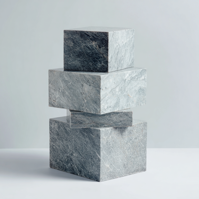 Stacked Marble Cubes