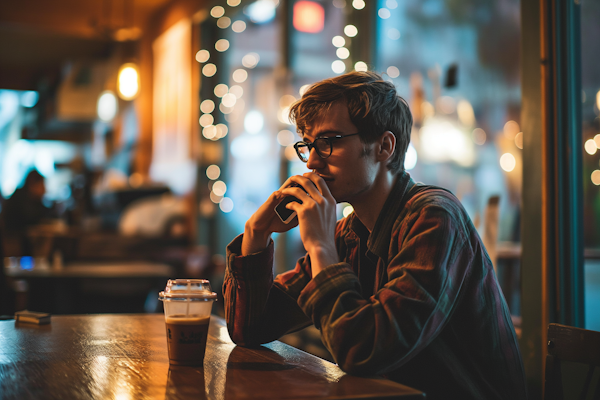 Attentive Listener Calling in Cozy Cafe