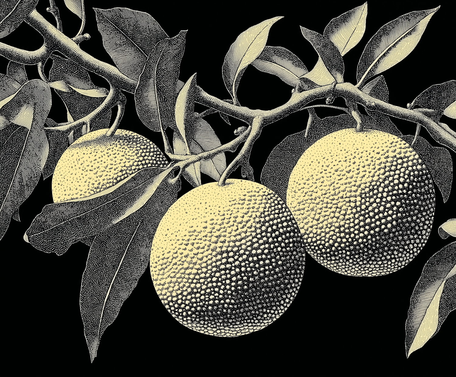 Stylized Citrus Etching