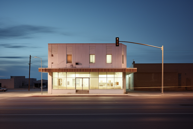 Twilight Serenity on Mid-Century Modern Lane