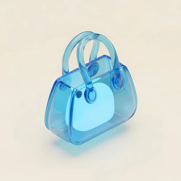 Transparent Blue Handbag