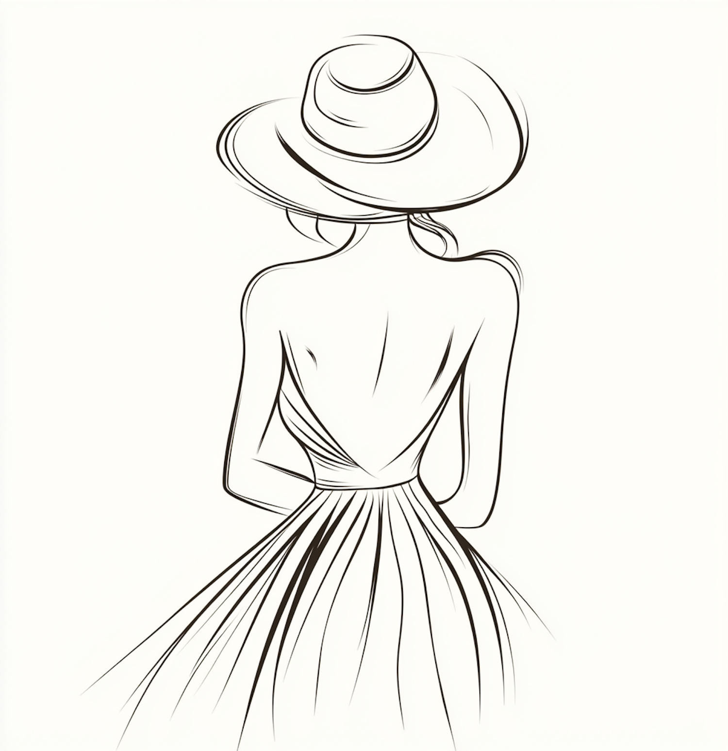 Elegant Monochromatic Fashion Illustration