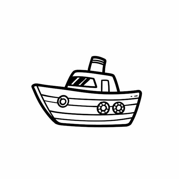 Minimalist Boat Drawing