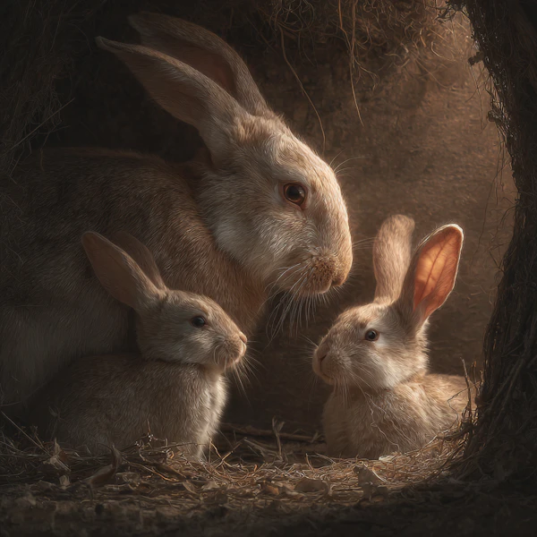 Cozy Rabbit Family
