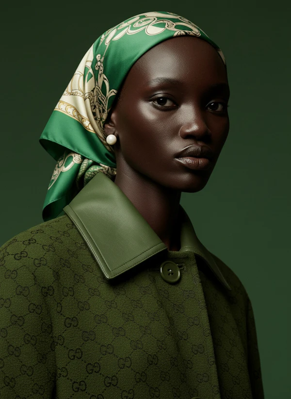 Elegant Green Portrait