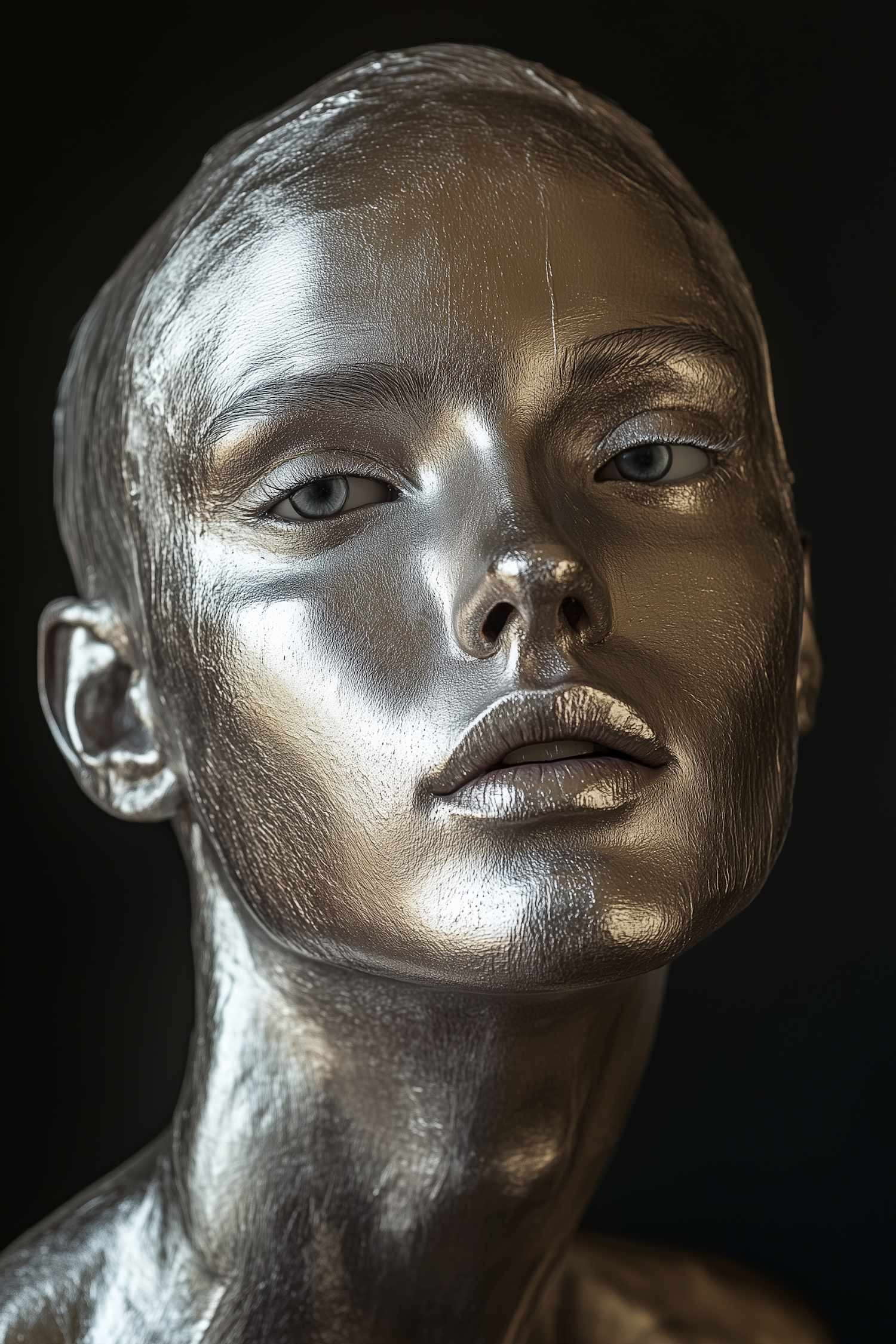 Futuristic Metallic Portrait