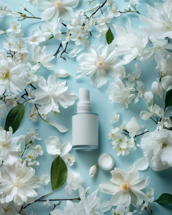 Minimalist Bottle with Flowers