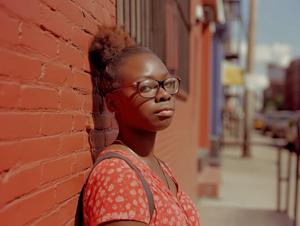 Contemplative Aura in Warm Urban Sunset