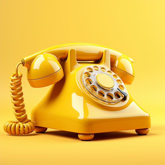 Vintage Yellow Rotary Phone