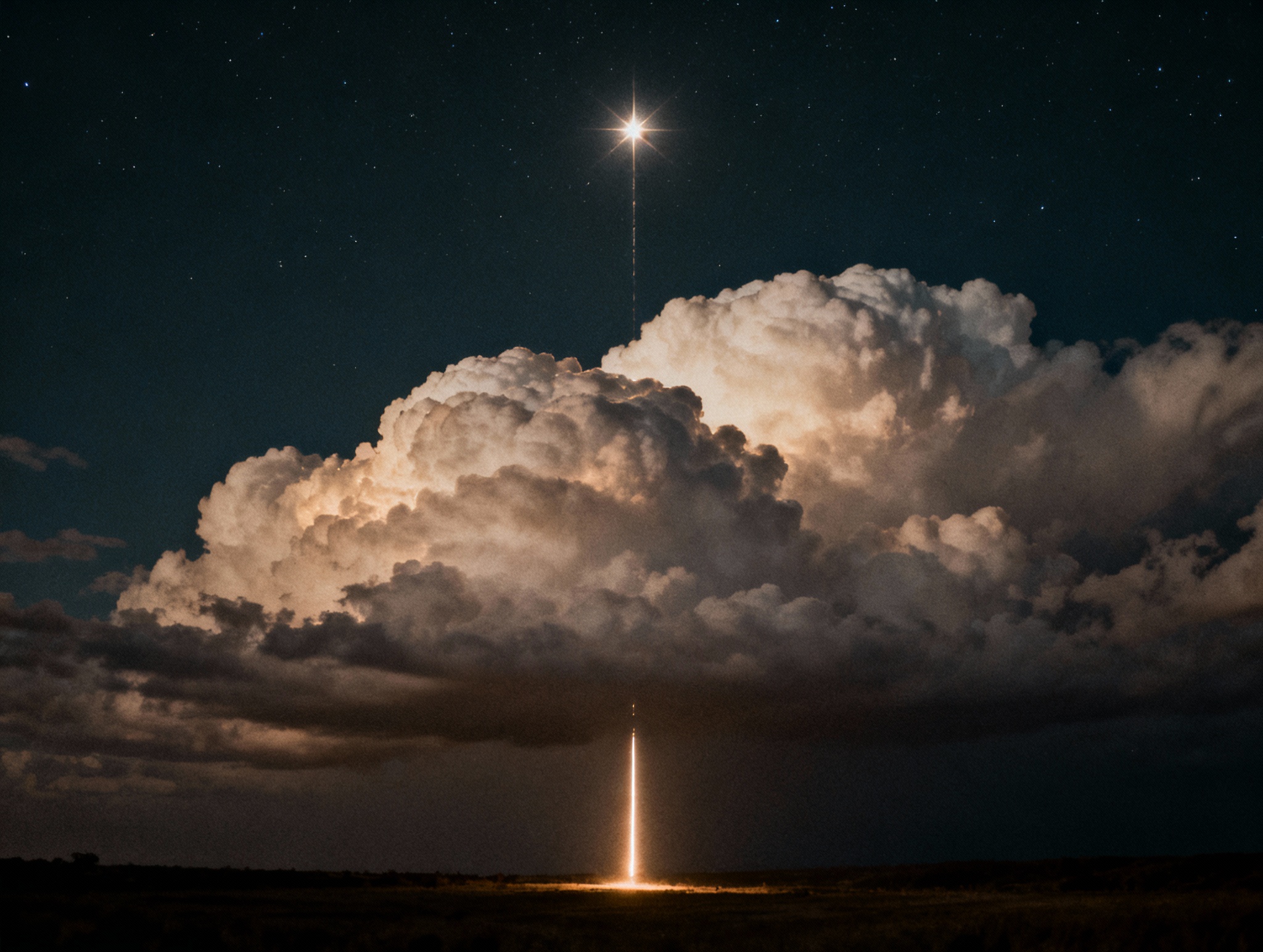 Night Rocket Launch Photo on Lummi