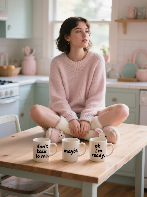 Contemplative Kitchen Scene