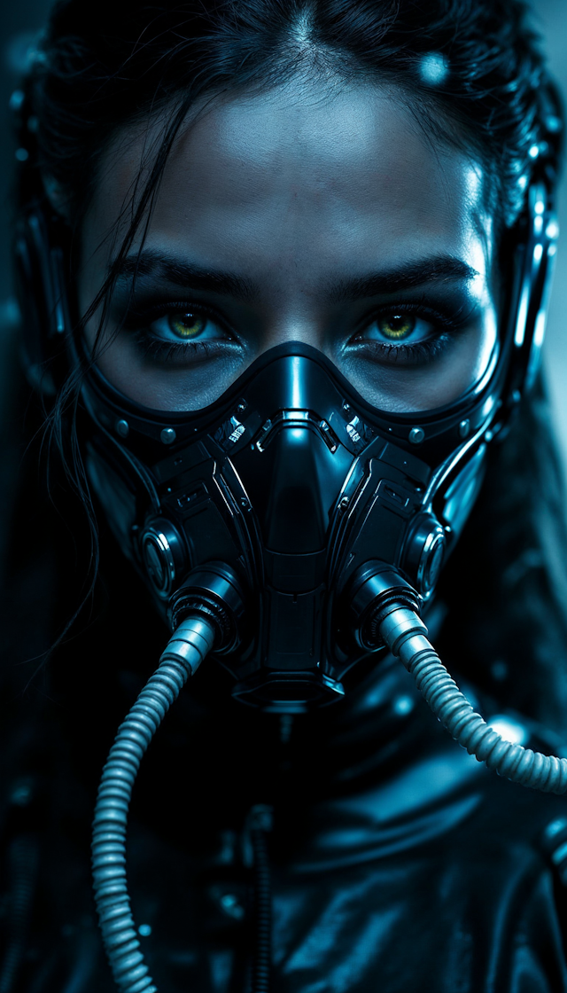 Futuristic Gas Mask Portrait