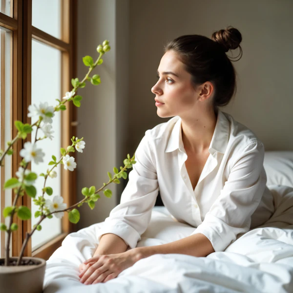 Contemplative Woman by the Window