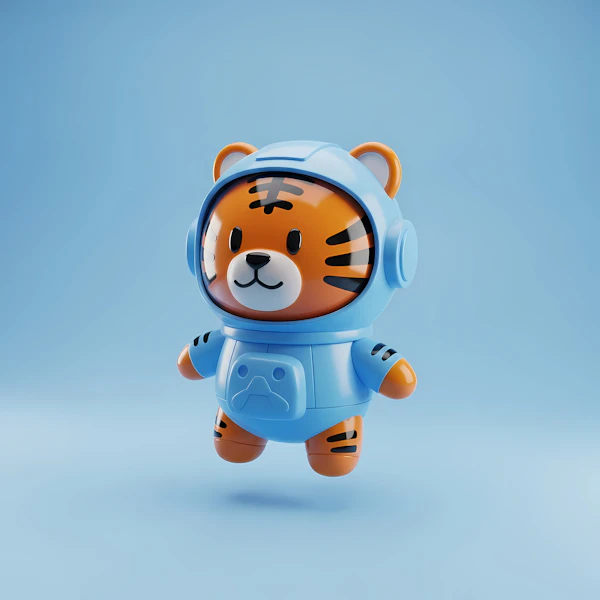 Tiger Astronaut Illustration