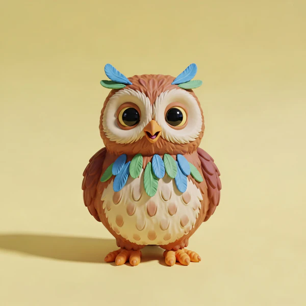 Cartoon Owl Figurine