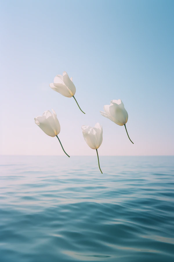 Floating White Tulips
