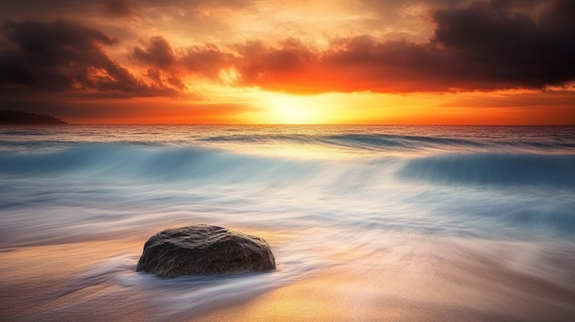 Serene Seascape at Sunset