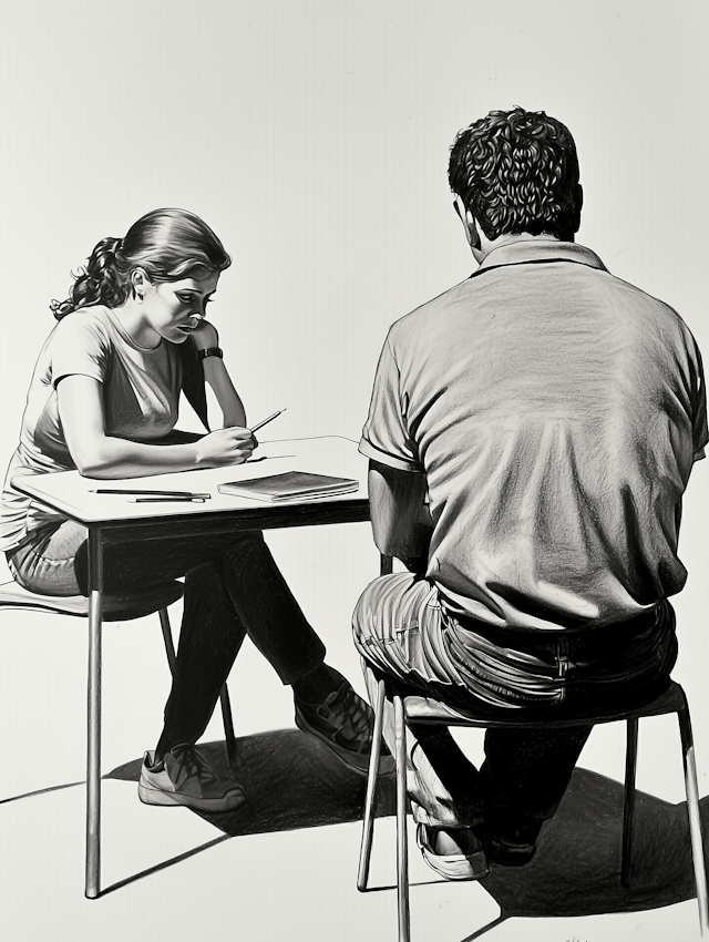 Interview at a Table