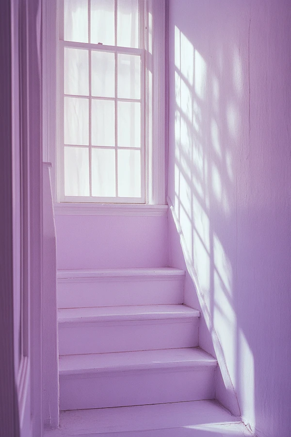 Lavender Staircase Scene