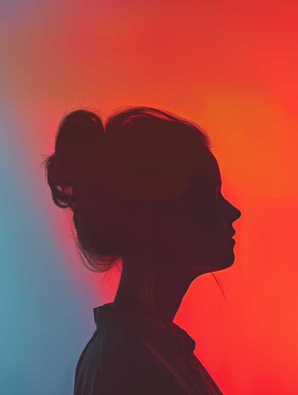 Silhouette of Contemplative Woman