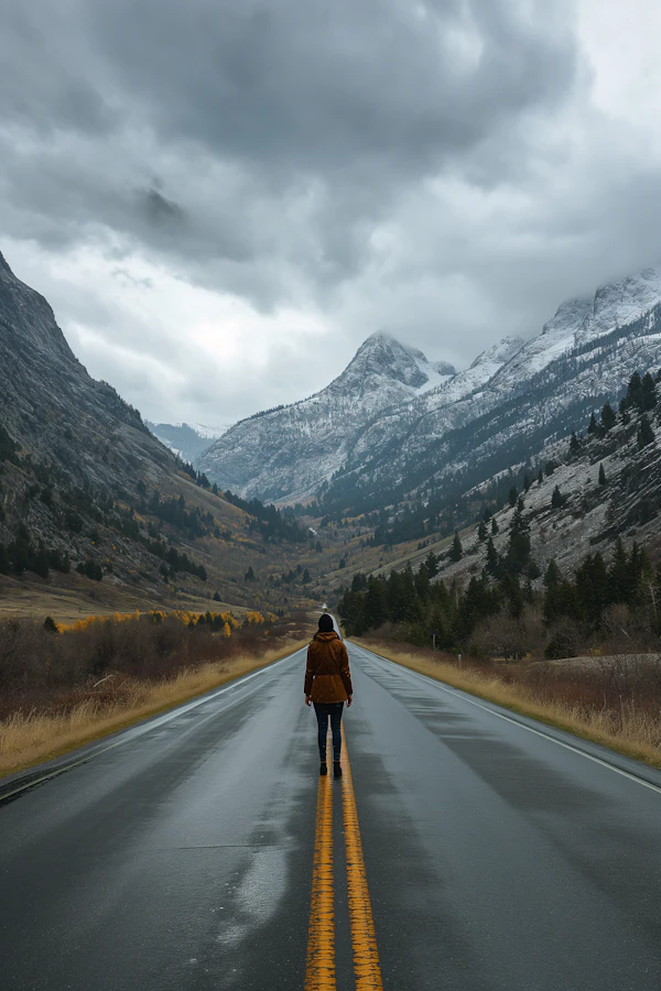 Contemplation on a Mountain Road