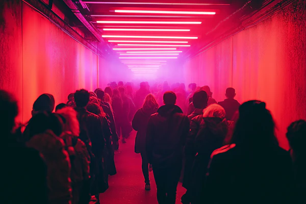 Neon Tunnel Crowd