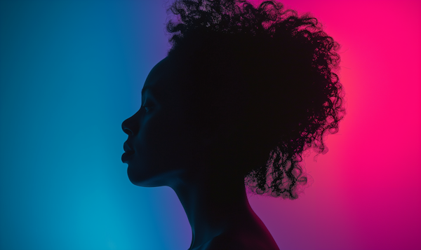 Silhouette of a Woman with Color Gradient