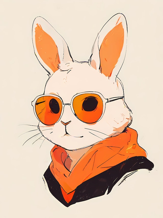 Stylish Anthropomorphic Rabbit