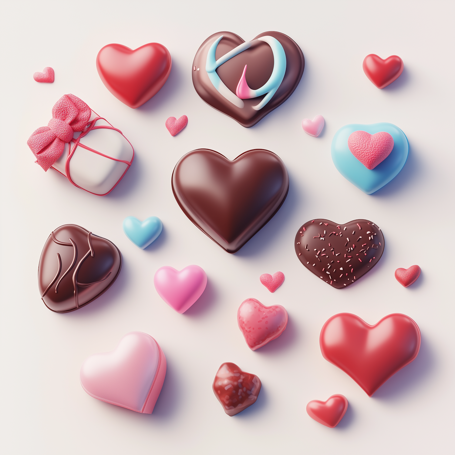 Heart-Shaped Chocolates and Candies