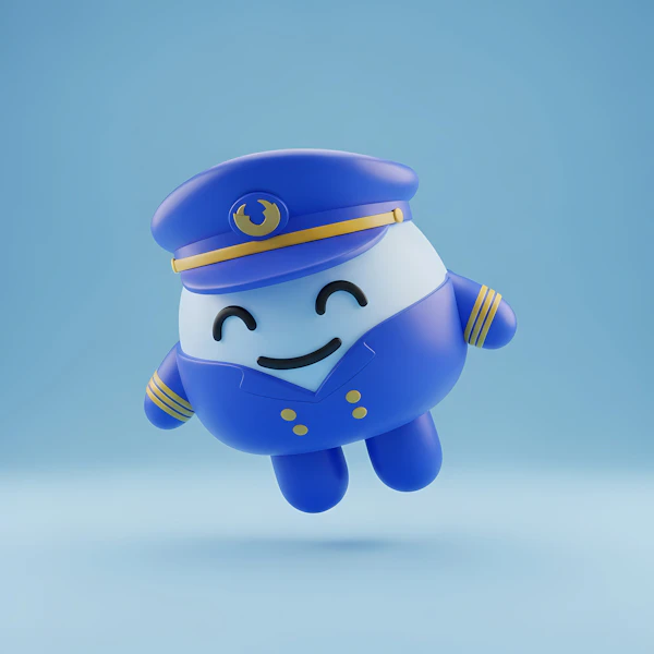 Cheerful Pilot Character