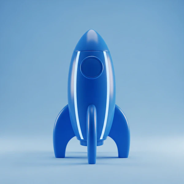 Stylized Blue Rocket
