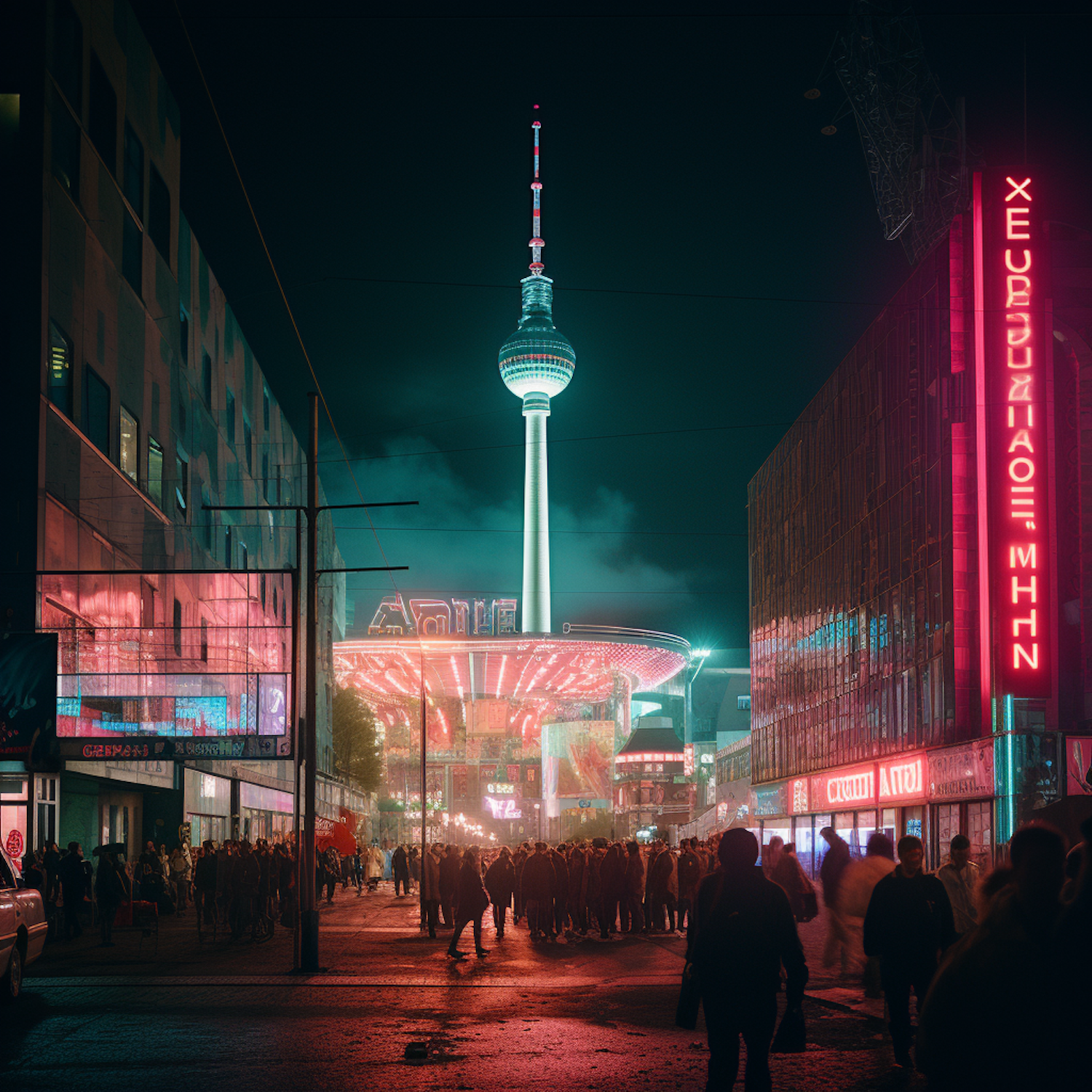 Neon Nightscape with Fernsehturm