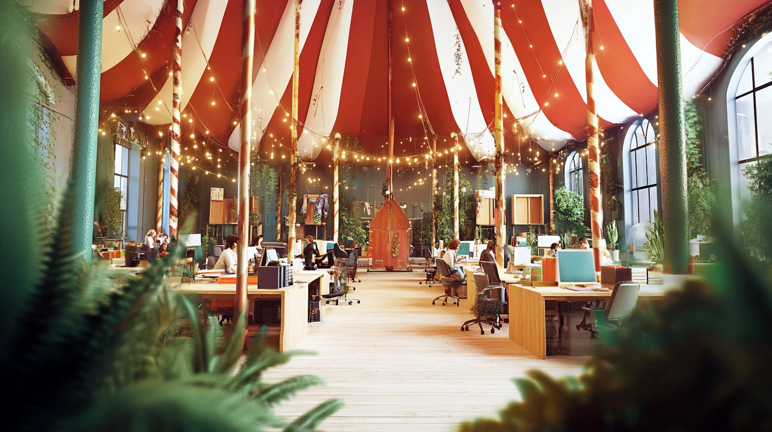 Circus Tent Themed Office Space