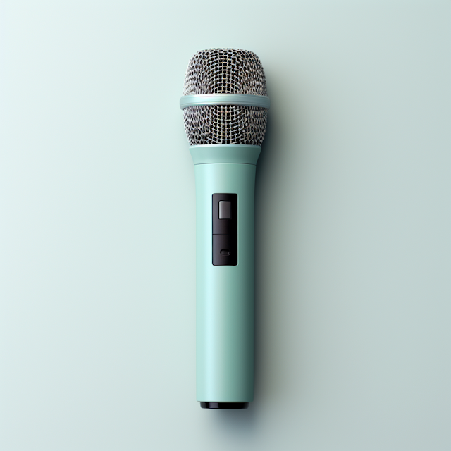 Sleek Modern Handheld Microphone with Pastel Turquoise Finish