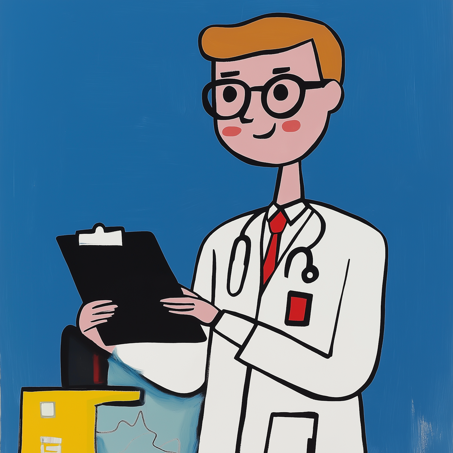 Stylized Illustration of Male Doctor