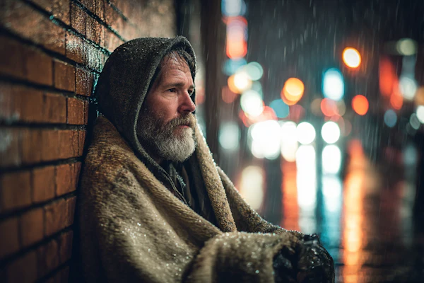 Contemplative Rainy Night