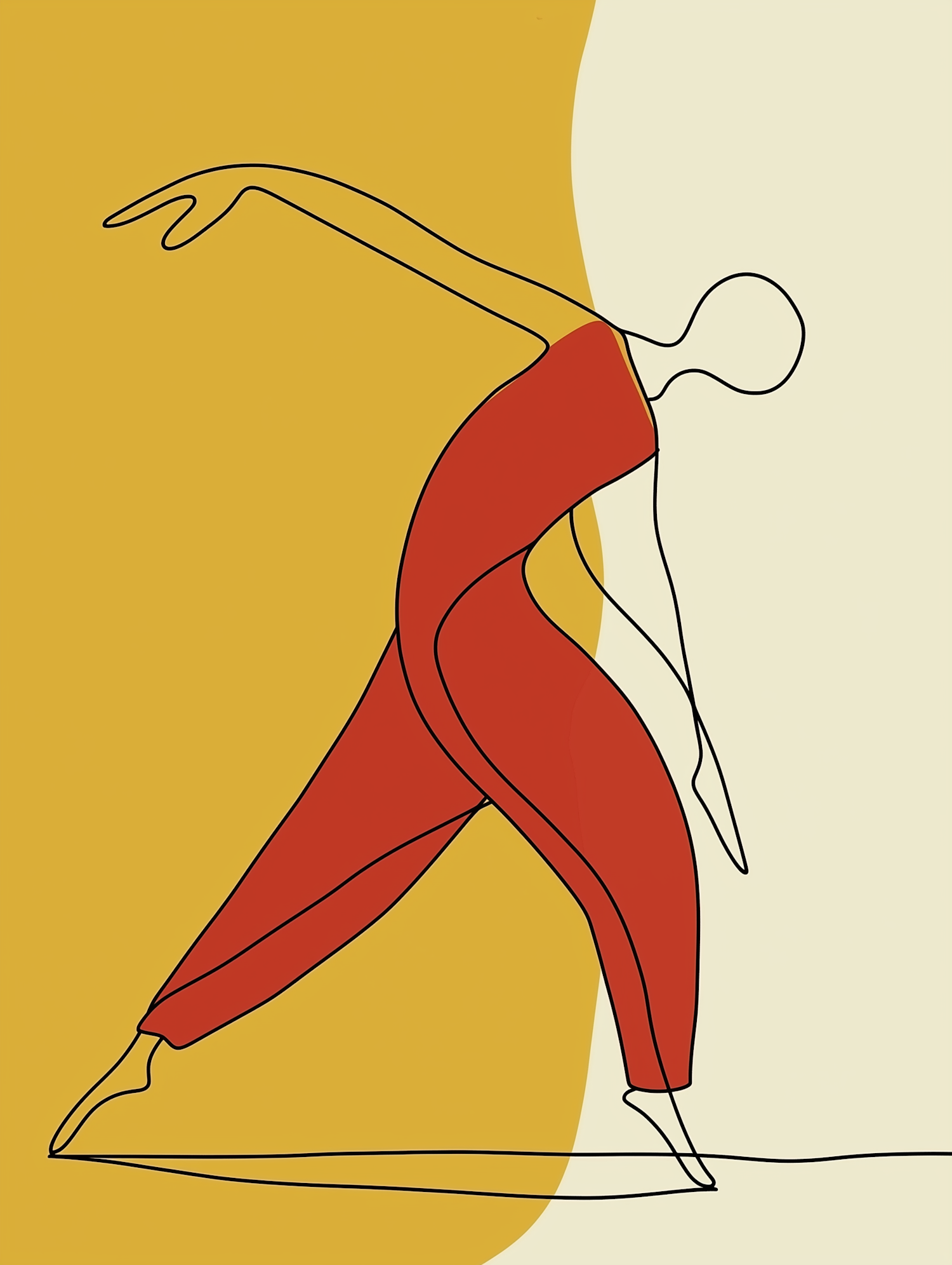 Minimalist Line Drawing of Human Figure