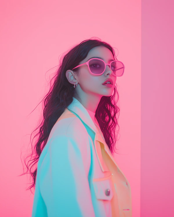 Stylish Neon Portrait