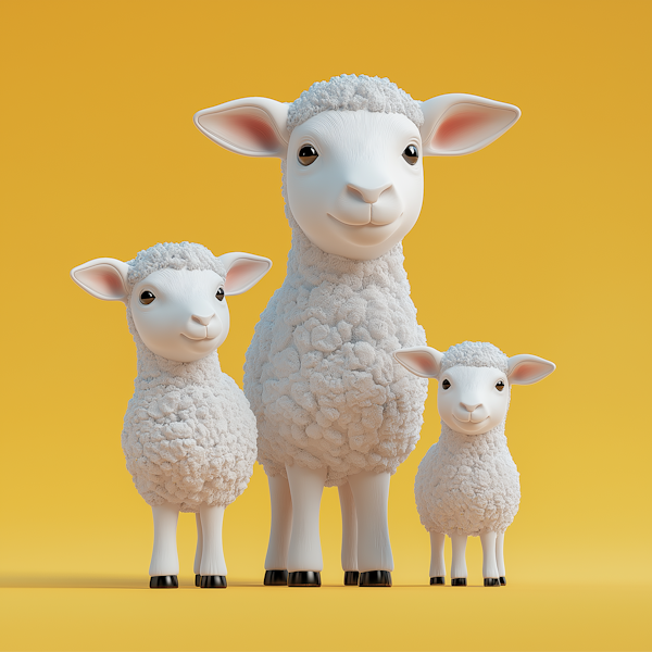 Three Charming Sheep